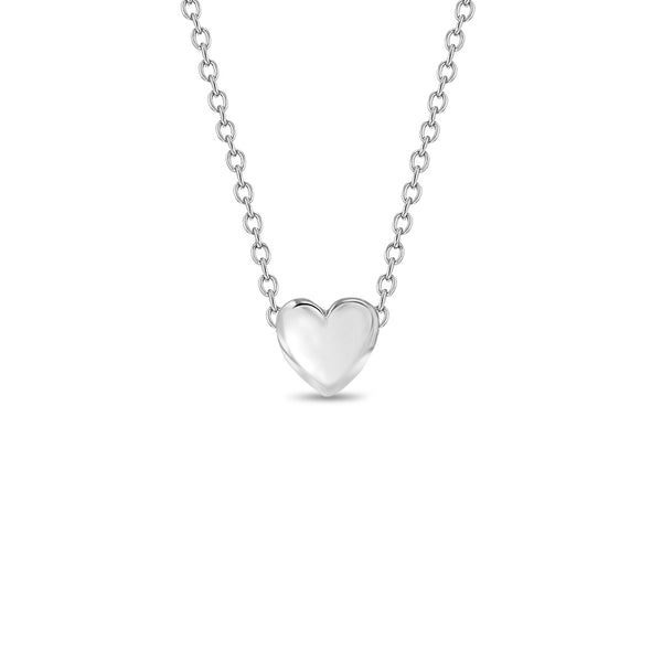 Dainty Puffed Heart Girls Necklace