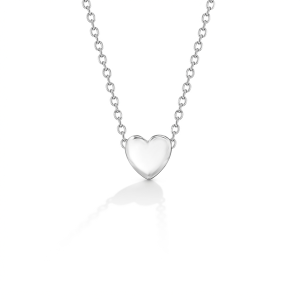 Dainty Puffed Heart Girls Necklace