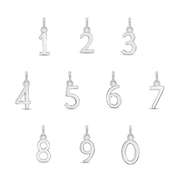 Polished Number Childrens Charms