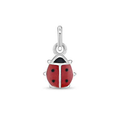 Enamel Ladybug Charm Kids / Children's / Girls for Charm Bracelet - Sterling Silver-F