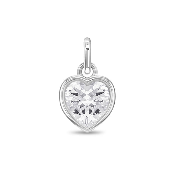 CZ Birthstone Heart Childrens Bracelet Charms