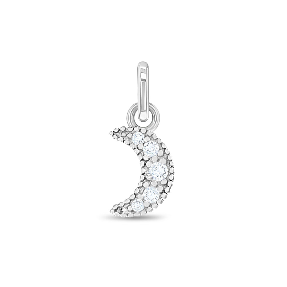 Girls' CZ Bow Sterling Silver Charm - Clear- in Season Jewelry