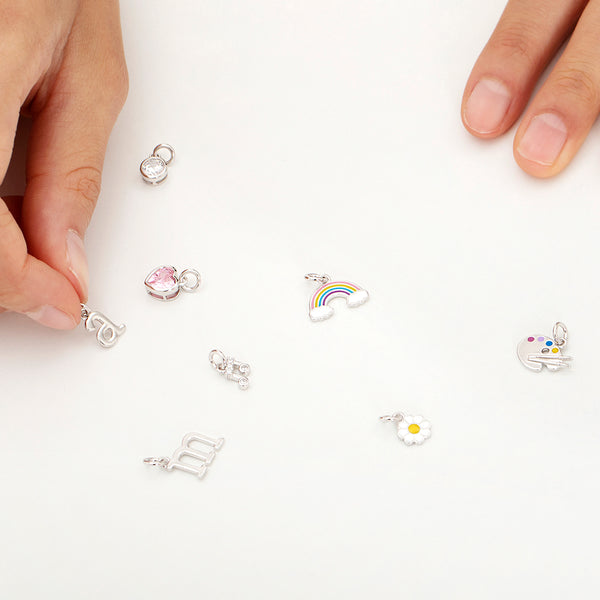 Polished Letter Childrens Bracelet Charms