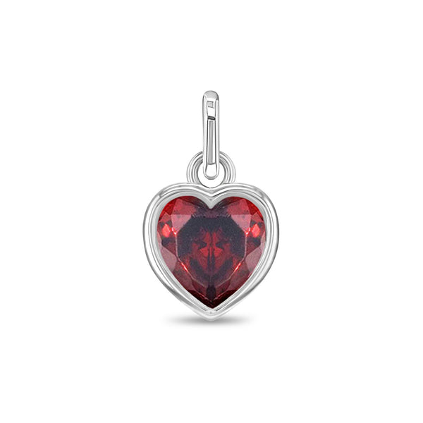 CZ Birthstone Heart Childrens Bracelet Charms
