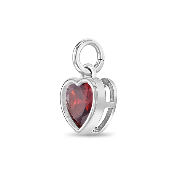 CZ Birthstone Heart Childrens Bracelet Charms