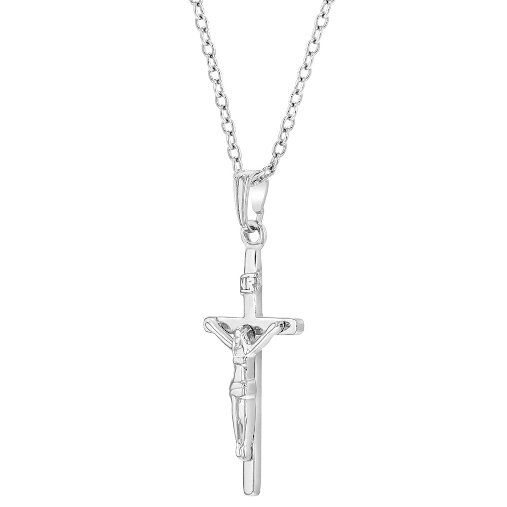 Classic Crucifix Cross Kids / Boy's / Boys Pendant/Necklace - Sterling Silver