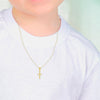 Tiny Cross 12mm Toddler / Kids / Girls Pendant/Necklace Religious - Gold Plated Sterling Silver