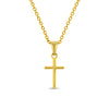 Tiny Cross 12mm Toddler / Kids / Girls Pendant/Necklace Religious - Gold Plated Sterling Silver