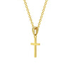 Tiny Cross 12mm Toddler / Kids / Girls Pendant/Necklace Religious - Gold Plated Sterling Silver
