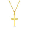 Flat Cross 16mm Toddler / Kids / Girls Pendant/Necklace Religious - Gold Plated Sterling Silver