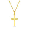 Flat Cross Kids / Boy's / Boys Pendant/Necklace - 14K Gold Over Sterling Silver