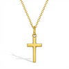 Flat Cross Kids / Boys Pendant/Necklace - 14K Gold Over Sterling Silver