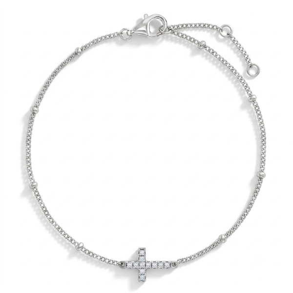 CZ Cross Satellite Teens Bracelet