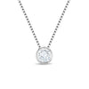 Halo Clear CZ Women's Necklace Box Chain - Sterling Silver