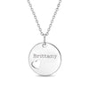 Engraved Medal Heart Cutout Women's Pendant/Necklace - Sterling Silver