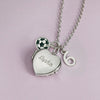 Soccer Player Heart Kids / Teen Locket/Necklace With Charms - Sterling Silver