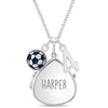 Soccer Player Pear Kids / Teen Locket/Necklace With Charms - Sterling Silver