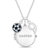 Soccer Player Round Kids / Teen Locket/Necklace With Charms - Sterling Silver