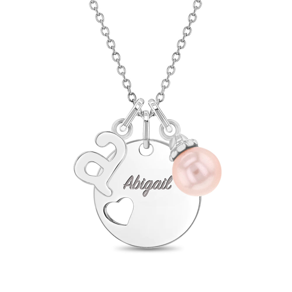 Timeless Heart Cutout Kids / Children's / Girls Pendant/Necklace With Charms - Sterling Silver