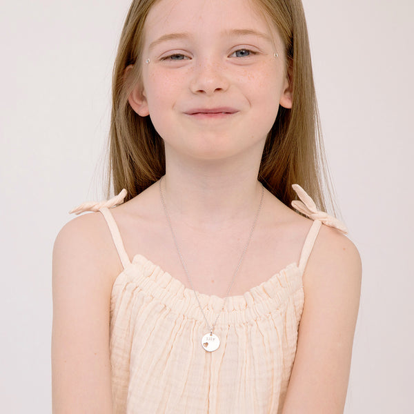 Heart Cutout Circle Girls Necklace
