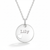 Heart Cutout Circle 16mm Kids / Children's / Girls Pendant/Necklace Personalized / Engravable - Sterling Silver