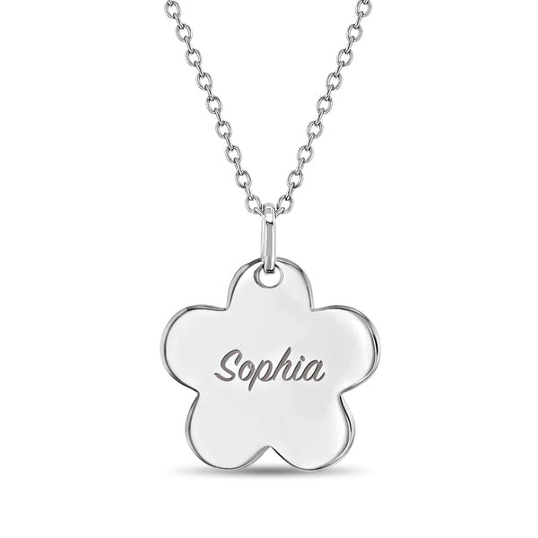 Classic Flower Silhouette Girls Necklace