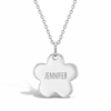 Classic Flower Silhouette 17mm Kids / Children's / Girls Pendant/Necklace Personalized / Engravable - Sterling Silver
