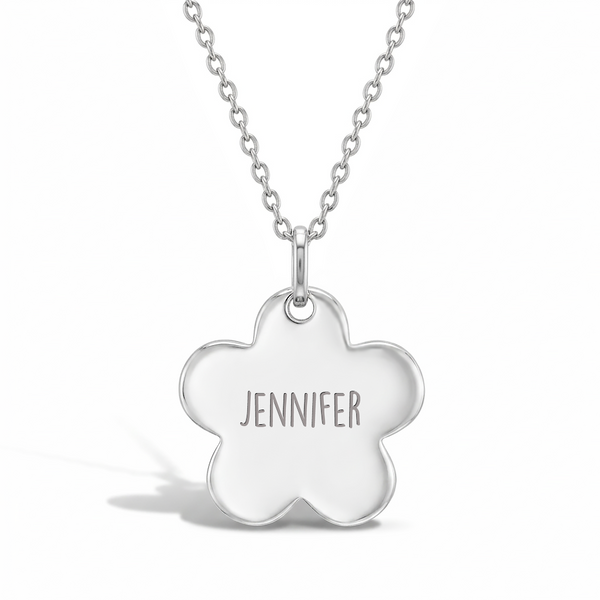 Classic Flower Silhouette Girls Necklace