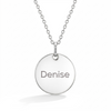 Classic Circle 16mm Kids / Children's / Girls Pendant/Necklace Personalized / Engravable - Sterling Silver