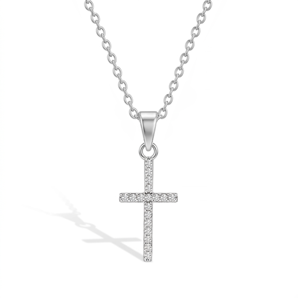 Cubic Zirconia Religious Cross Children's Necklace