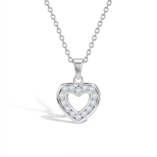 Open CZ Heart Children's Necklace
