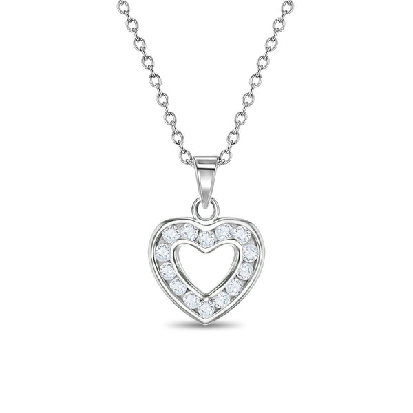 Open CZ Heart Children's Necklace