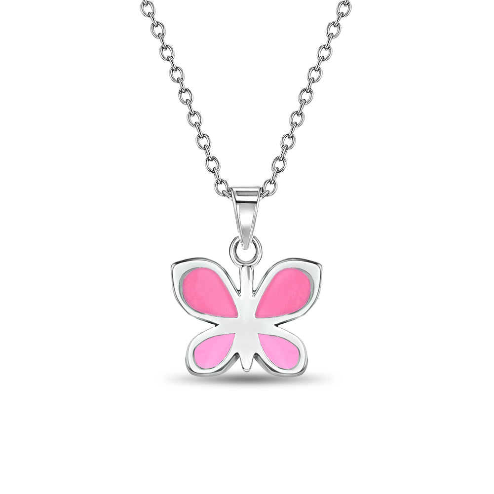 The Perfect Butterfly Kids / Children's / Girls Pendant/Necklace Enamel - Sterling Silver