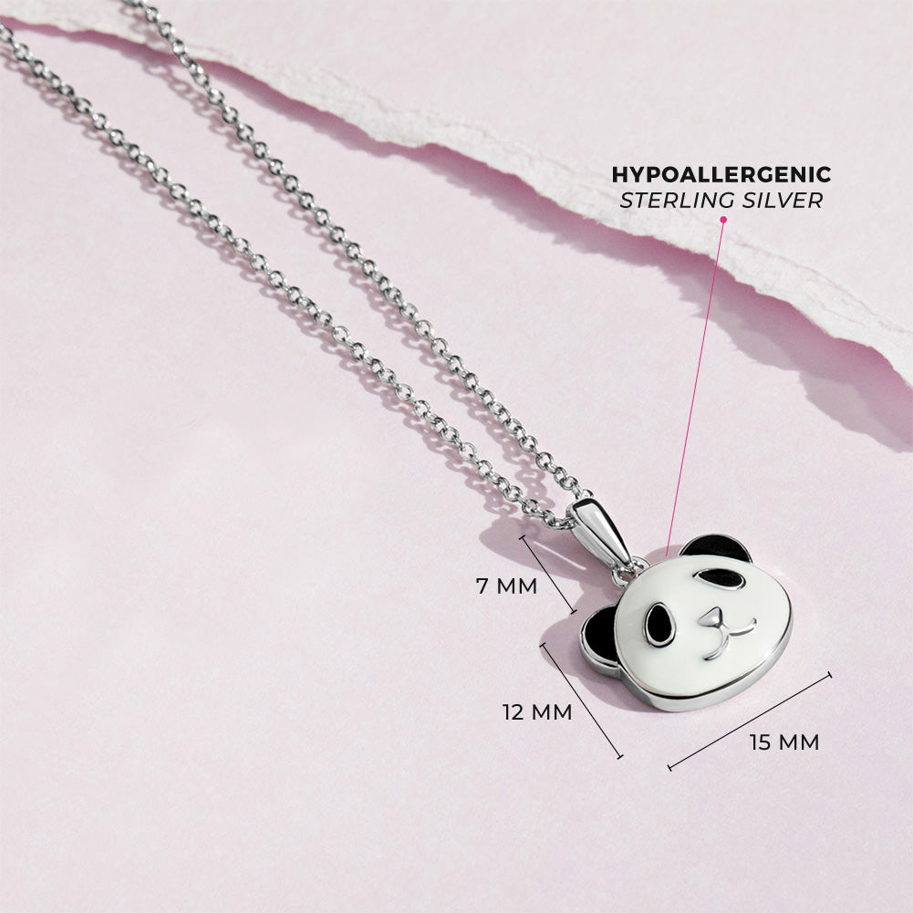 Cute Panda Kids / Children's / Girls Pendant/Necklace Enamel - Sterling Silver