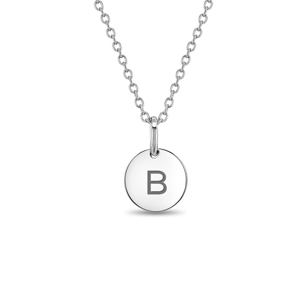 Small Monogram Circle Toddler/Kids/Girls Necklace - Sterling Silver