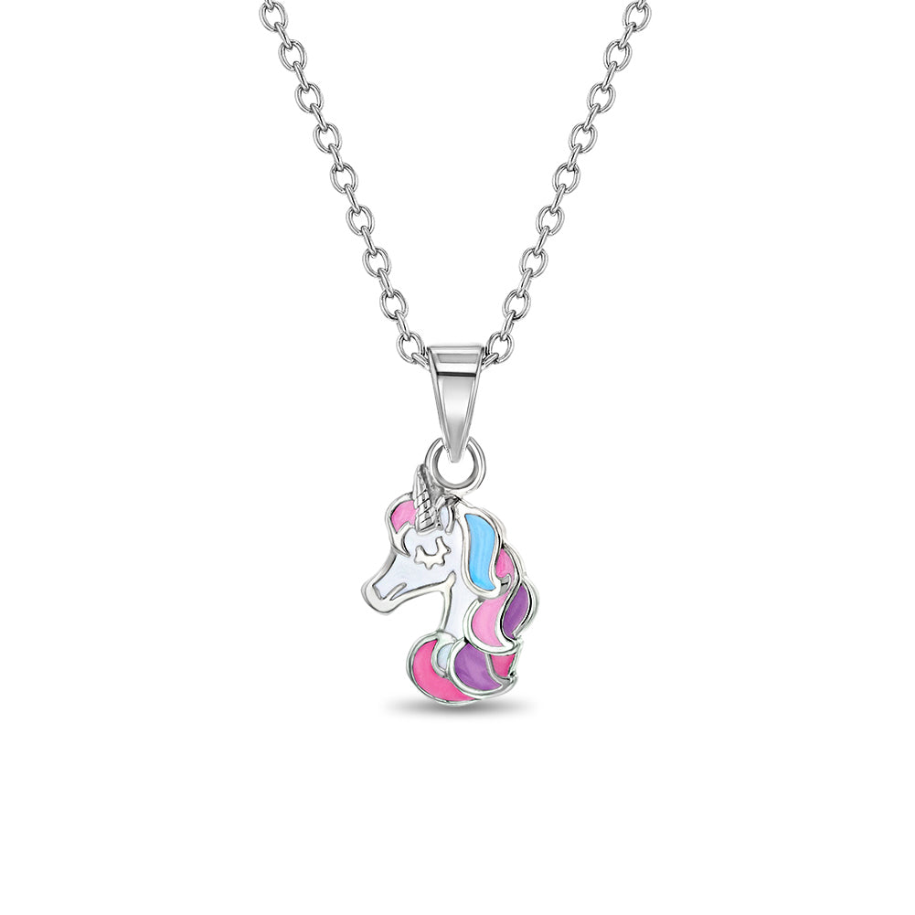 Girls' Dazzling Unicorn Sterling Silver Necklace - In Season