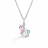 Rainbow Mane Unicorn Toddler/Kids/Girls Necklace Enamel - Sterling Silver