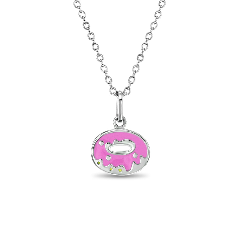 Messy Donut Toddler/Kids/Girls Necklace Enamel - Sterling Silver