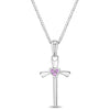 Heart Cross 18mm Kids/Children's/Girls Necklace Religious - Sterling Silver