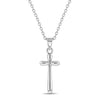 Unique Thin Cross 18mm Toddler/Kids/Girls Necklace Religious - Sterling Silver