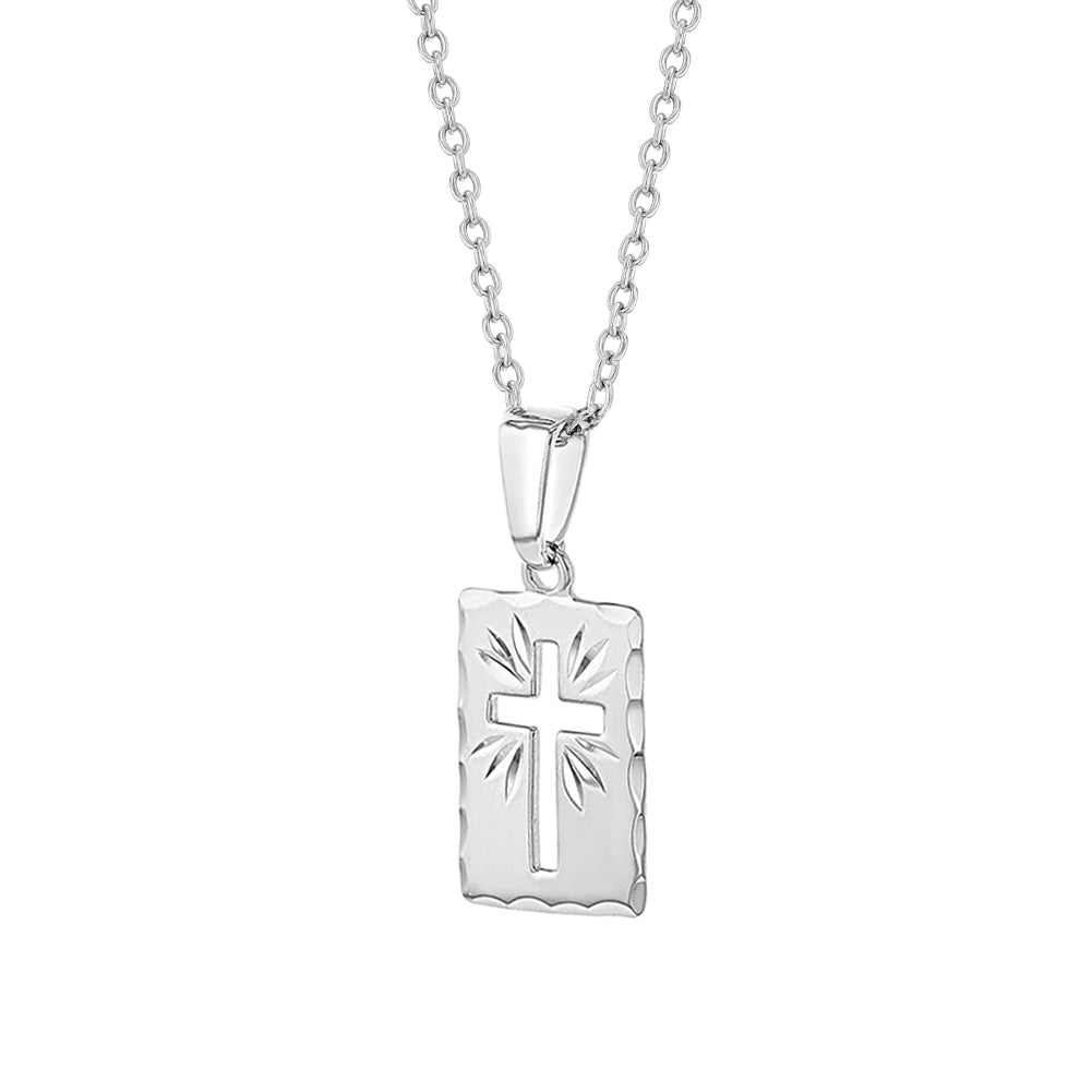 Cross & Bible 12mm Toddler/Kids/Girls Necklace Religious - Sterling Silver
