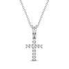 CZ Cross 14mm Toddler/Kids/Girls Necklace Religious - Sterling Silver