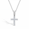 CZ Cross 14mm Toddler/Kids/Girls Necklace Religious - Sterling Silver