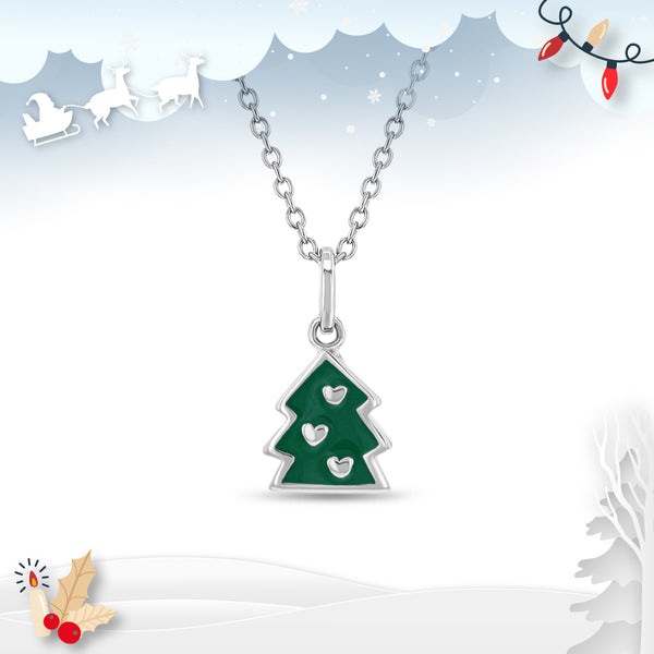 Festive Christmas Tree Girls Pendant