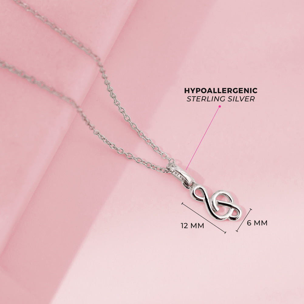 Treble Clef Kids / Children's / Girls Pendant/Necklace - Sterling Silver