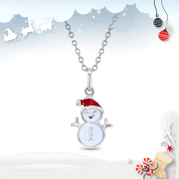Christmas Snowman Pendant For Girls