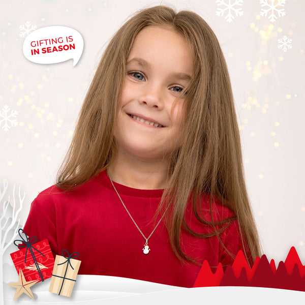 Christmas Snowman Pendant For Girls