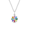 Vibrant Floral Kids / Children's / Girls Pendant/Necklace Enamel - Sterling Silver