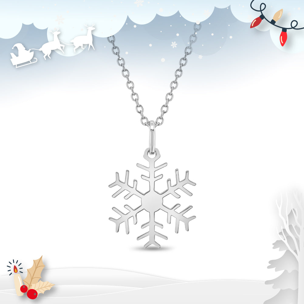 Winter Snowflake Kids / Children's / Girls Pendant/Necklace - Sterling Silver