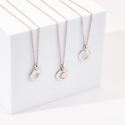 Round Heart Cutout Kids / Children's / Girls Pendant/Necklace - Sterling Silver